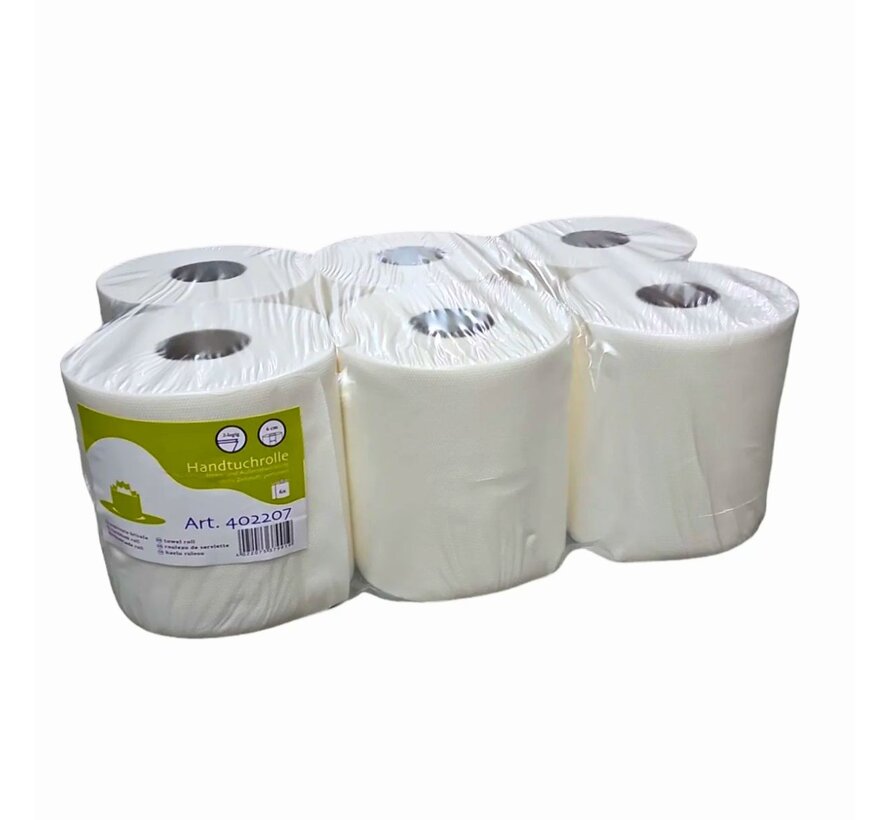 Poetsrol midi - 20 cm x 153 meter - Verpakking met 6 rollen - 2-Laags 100% cellulose