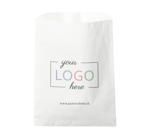 Papieren zakjes bedrukken - 15 x 22 cm - Wit - Doos met 1.000 bedrukte zakken
