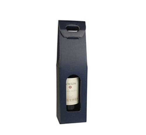 Specipack Wijnflestas - karton - 37,5x10x9cm - donkerblauw- 20 stuks