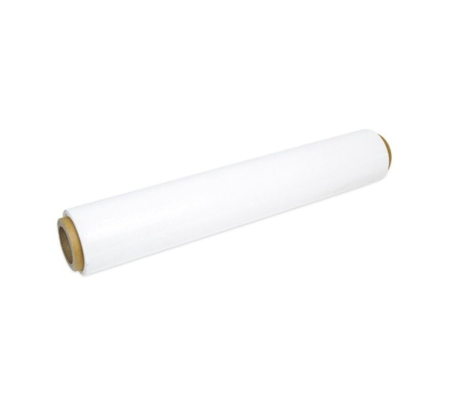 Stretchfolie Handrollen Wit 6 stuks Basic 20 my eenzijdig Klevend - 50 cm x 300 m - Doos met 6 rollen witte Palletfolie