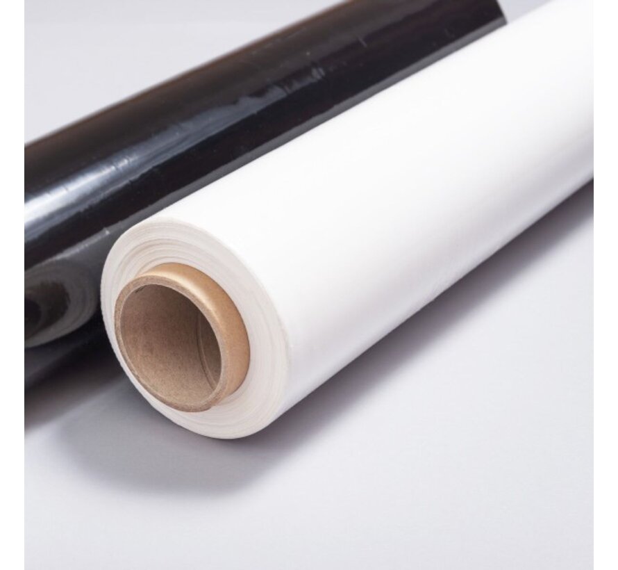 Stretchfolie Handrollen Wit 6 stuks Basic 20 my eenzijdig Klevend - 50 cm x 300 m - Doos met 6 rollen witte Palletfolie