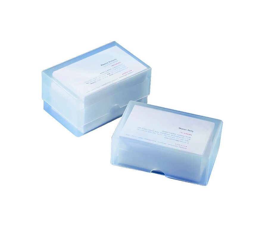 Transparant visitekaartdoosjes PP - 97 x 62 x 36 mm - Geschikt voor 100 kaartjes - Verpakking met 250 stuks