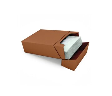 Kraft visitekaartdoosjes bruin - 60 x 95 x 36 mm - Geschikt voor 100 kaartjes - Verpakking met 250 stuks