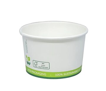 Kartonnen ijsbeker - FSC® karton/PLA - 8oz/240ml/90mmØ x 56mm - Doos met 1.000 stuks