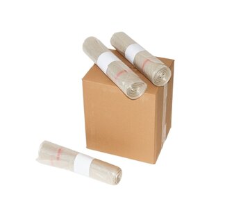 Knapzak LDPE Recyclaat 300 liter - 23 my - met sluitlint - geperforeerd - 108 zakken