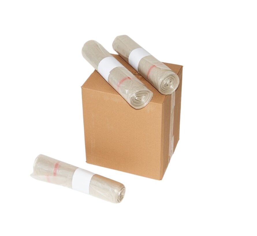 Knapzak LDPE Recyclaat 300 liter - 23 my - met sluitlint - geperforeerd - 108 zakken