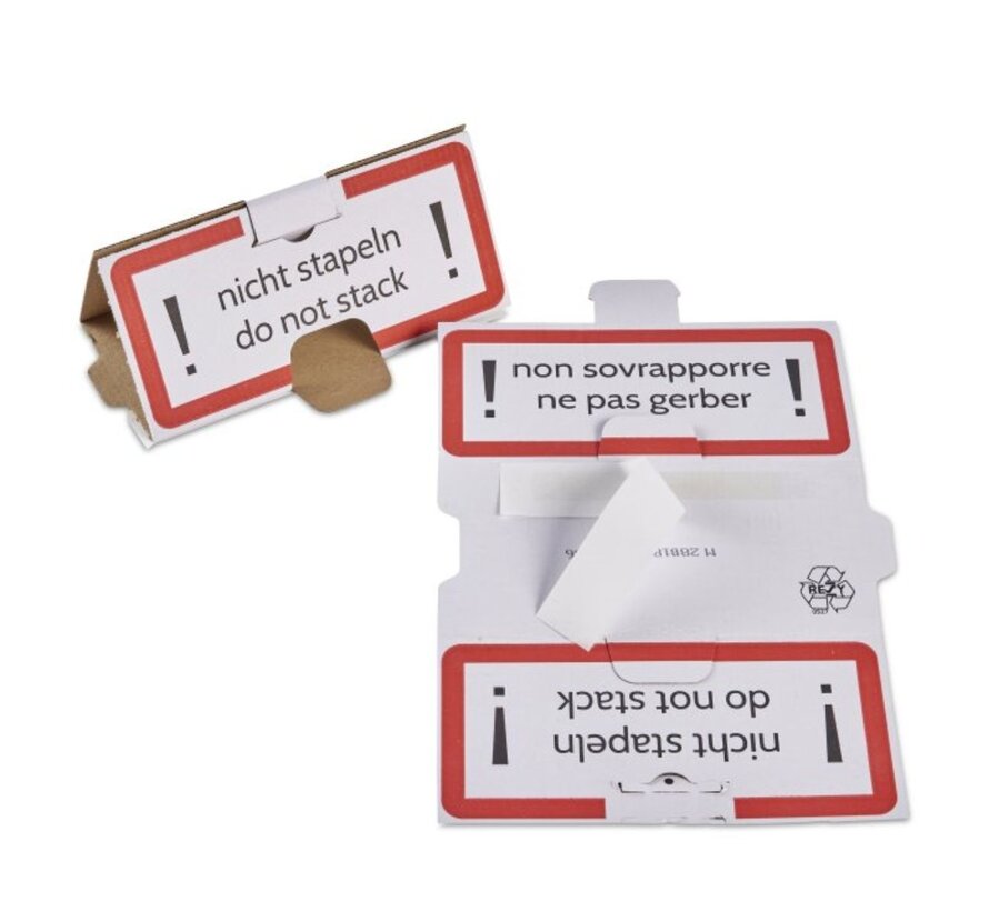Pallethoedje - nicht stapeln - do not stack - Anti-stapelhoedje voorkomt beschadigingen