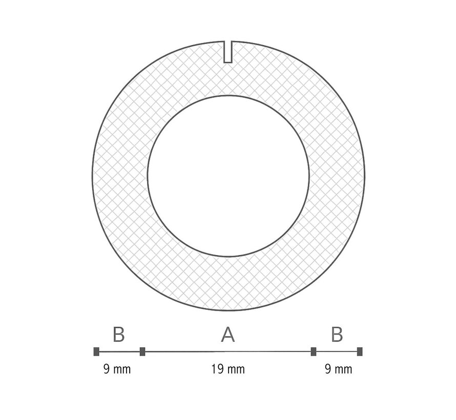 Schuimprofiel O-vorm met slit 19 mm Ø – 200 cm lang – Doos 125 stuks