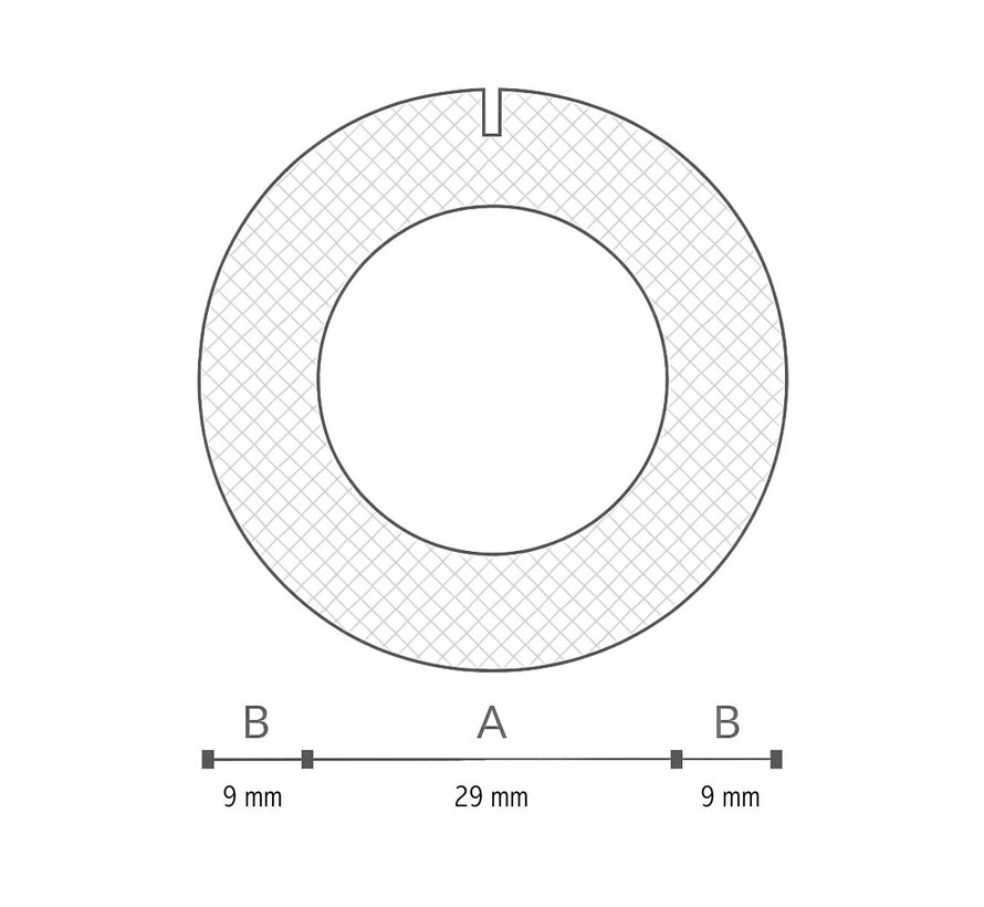 Schuimprofiel O-vorm met slit 28 mm Ø – 100 cm lang – Doos 52 stuks