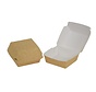 Hamburgerbakje kraft - bruin/wit - medium - 115 x 115 x 80 mm - 400 stuks