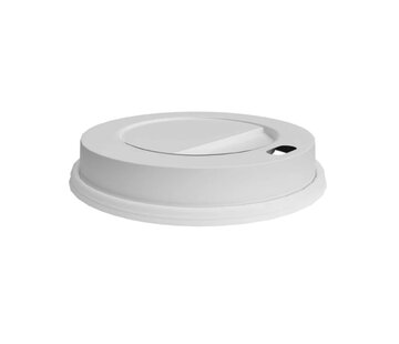 Plastic deksels wit - Voor koffiebekers 7,5oz t/m 12oz - Per 1.000 stuks