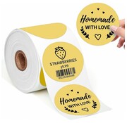 Thermische etiketten rond 50 mm - Rood, Blauw of Geel - 600 stuks per rol