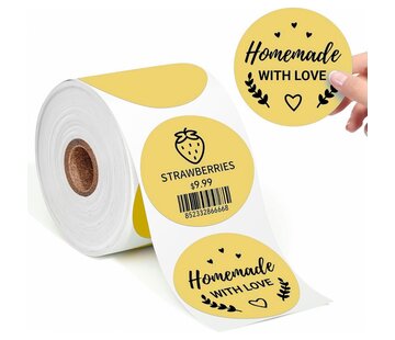 Thermische etiketten rond 50 mm - Rood, Blauw of Geel - 600 stuks per rol
