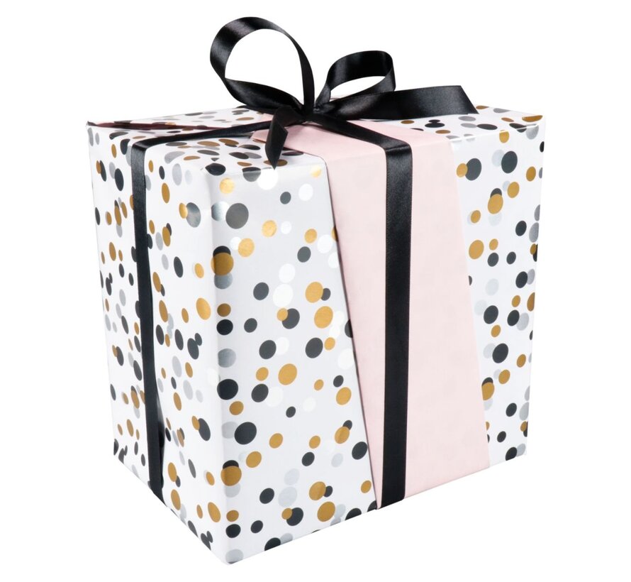 Cadeaupapier 200 meter lang - 50 cm breed - 80gr/m² - toonbankrol - confetti - 1 rol