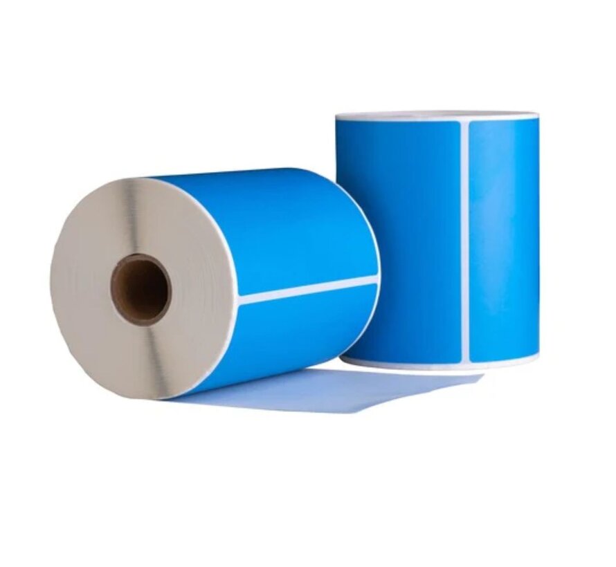 Verzendetiketten blauw - 102 x 150 mm - Doos met 10 rollen - 3.000 labels totaal