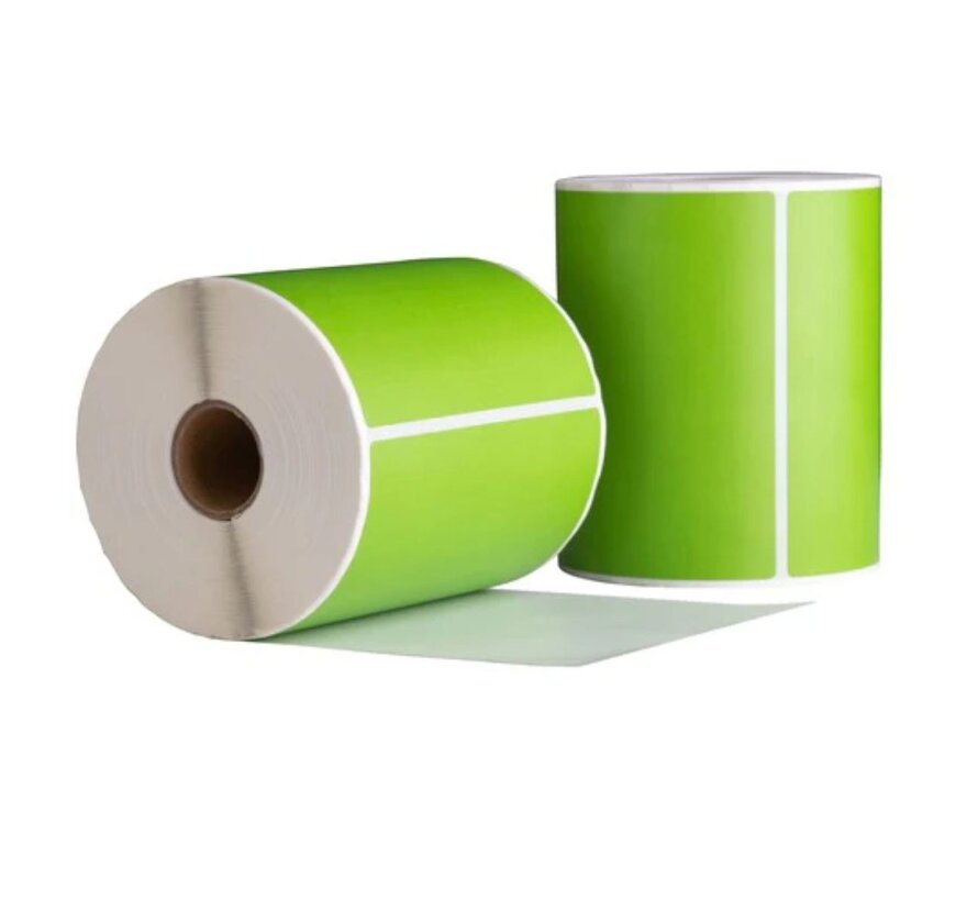 Verzendetiketten groen - 102 x 150 mm - Doos met 10 rollen - 3.000 labels totaal