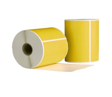 Verzendetiketten geel - 102 x 150 mm - Doos met 10 rollen - 3.000 labels totaal