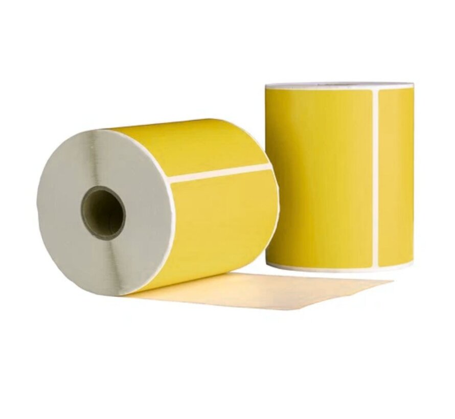 Verzendetiketten geel - 102 x 150 mm - Doos met 10 rollen - 3.000 labels totaal