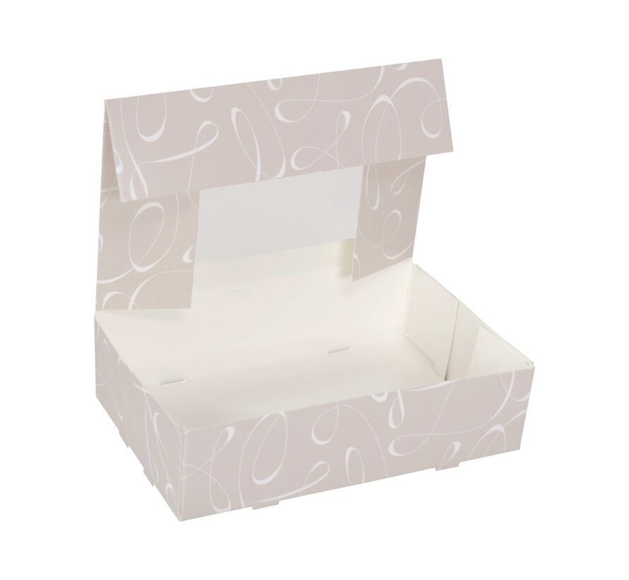 Taartdoos met venster - karton - 190 x 125 x 50 mm - 200 stuks