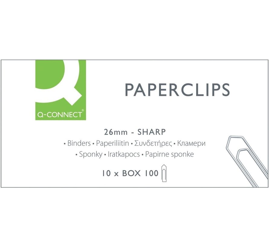 Q-CONNECT - papierklemmen - 26 mm gepunt - 100 stuks