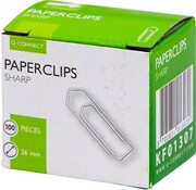 Q-CONNECT - papierklemmen - 26 mm gepunt - 100 stuks