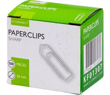 Q-CONNECT - papierklemmen - 26 mm gepunt - 100 stuks