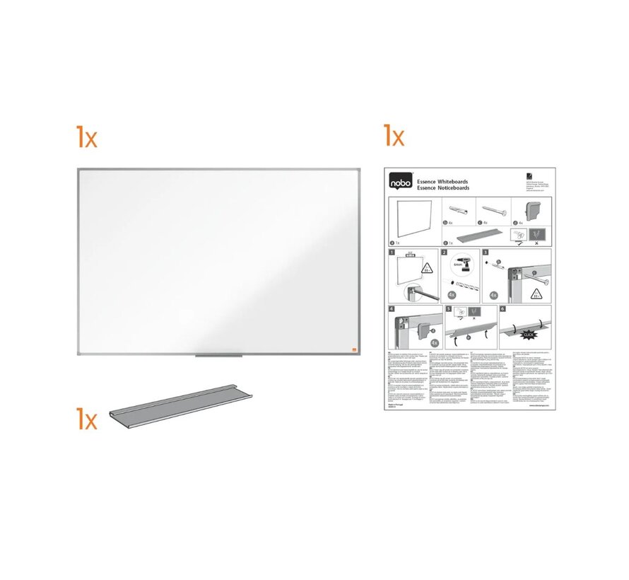 Whiteboard Nobo Essence magnetisch 90x120 cm staal