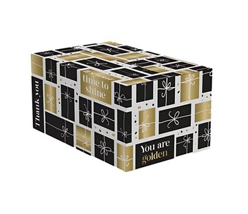 Specipack Geschenkdozen Golden Gift - wit, zwart en goud - 390 x 290 x 177 mm - bundel met 15 dozen