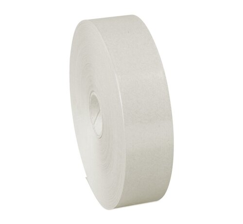 Witte gegomde tape 60 mm x 200 m - 60 g/m² - Doos met 12 rollen