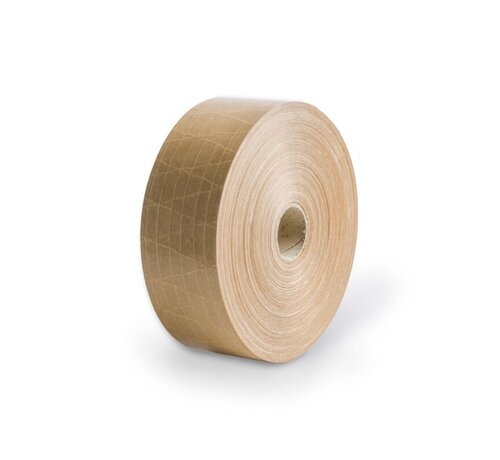 Gegomde tape 70 mm x 150 m - 129 g/m² - Kruisversterkt - Doos met 12 rollen