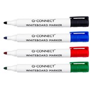 Q-CONNECT whiteboardmarker 360 - blister met 4 stuks in geassorteerde kleuren