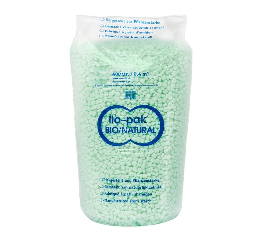 Flo-pak Opvulchips Biologisch afbreekbaar - Vulmateriaal - Zak 400 Liter - 8 vormige chips