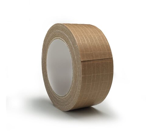 Versterkte papieren tape 50 mm x 25 m bruin – Doos 36 rollen
