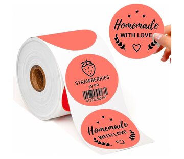 Thermische etiketten rond 50 mm - Rood, Blauw of Geel - 600 stuks per rol