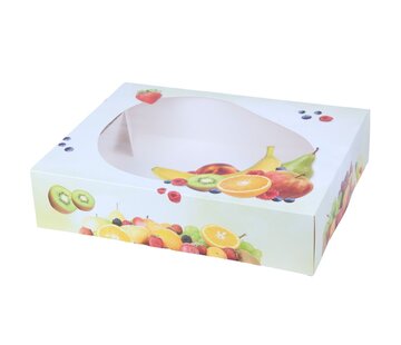 Specipack Cateringdoos - fruitdesign -33 x 26 x 7,5 cm - met venster - 100 stuks