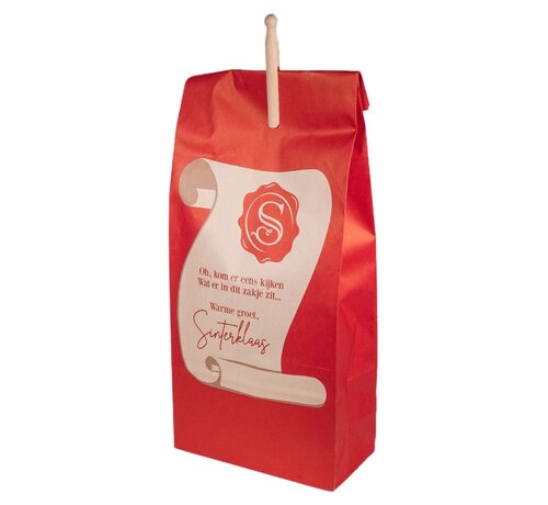 Sinterklaas geschenkzak 20 x 10 x 47 cm - Doos met 50 zakken inclusief knijpers