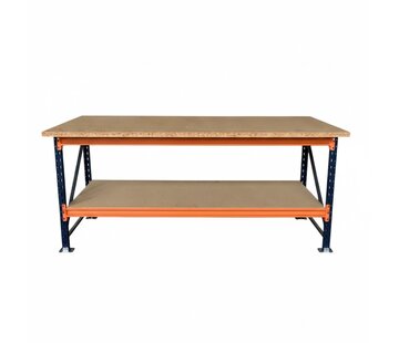Inpaktafel magazijn - Werkbank met extra niveau - 2100 x 950 x 1000 mm