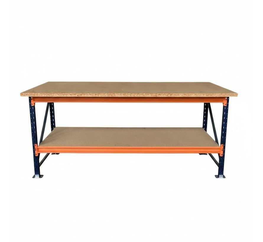 Inpaktafel magazijn - Werkbank met extra niveau - 2700 x 950 x 1000 mm