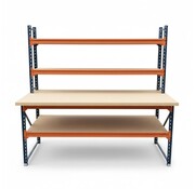 Inpaktafel magazijn met opzetstuk - 2700 x 1050 x 1000 mm - Sterke werktafel met vier niveaus