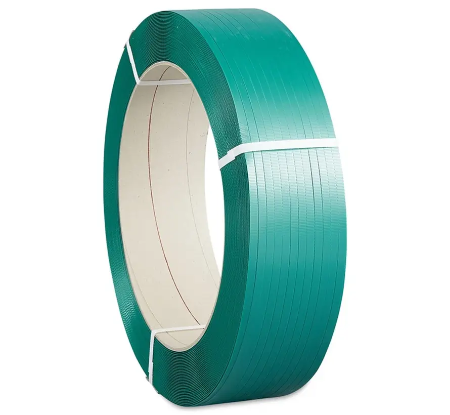 PET omsnoeringsband 12,5 x 0,80 mm x 1500 m - Kern 406 mm - Groen