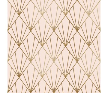 Specipack Cadeaupapier - 50cmx200m - Leafs - roze/goud