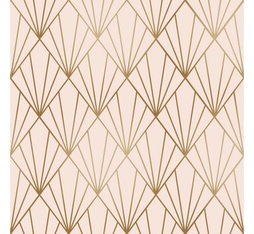 Specipack Cadeaupapier - 50cmx200m - Leafs - roze/goud