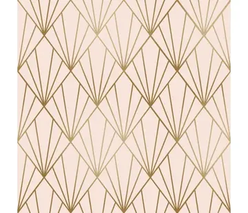 Specipack Cadeaupapier - 30cmx200m - Leafs - roze/goud