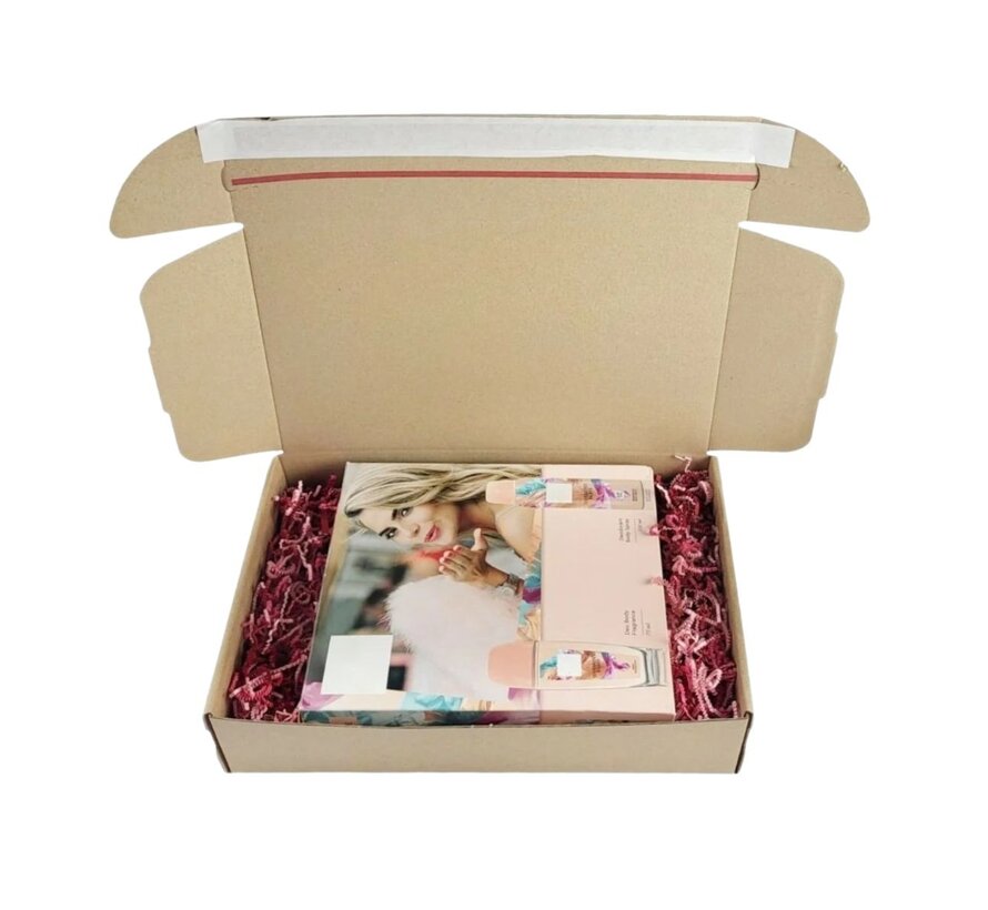 Postdoos bruin met plakstrip 370x290x70 mm - Bundel 20 stuks