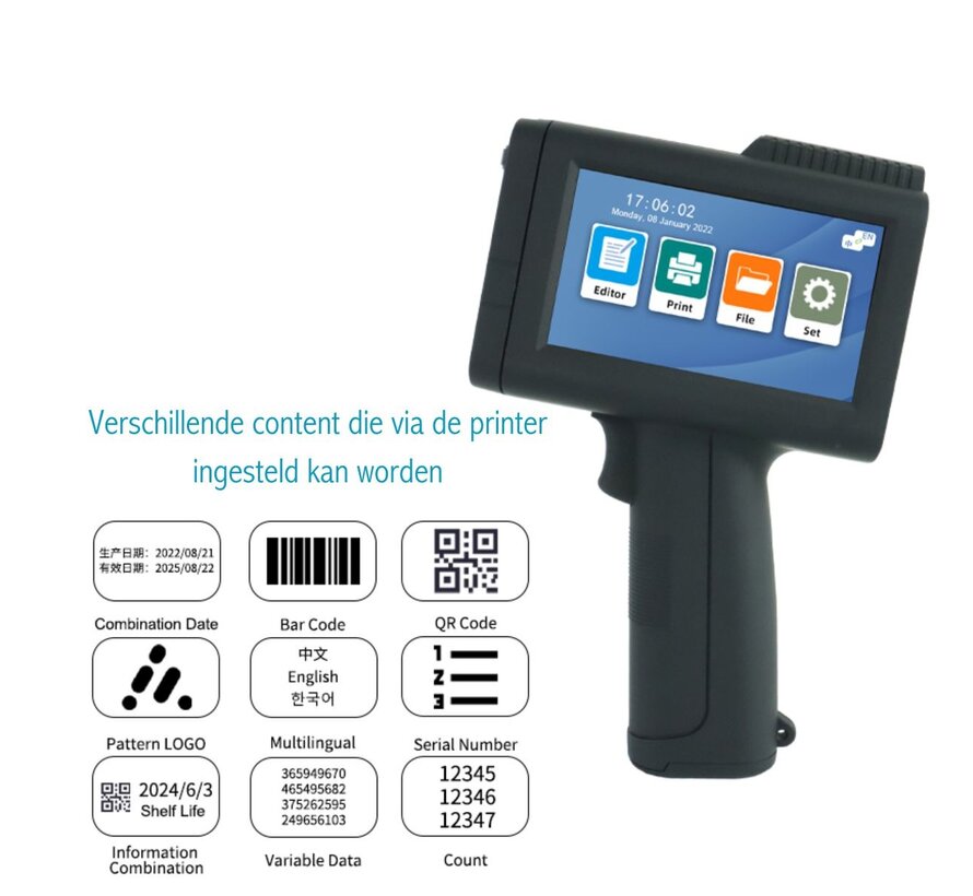 Specipack HJ-100 handheld inkjet printer - Compleet geleverd inclusief cartridge