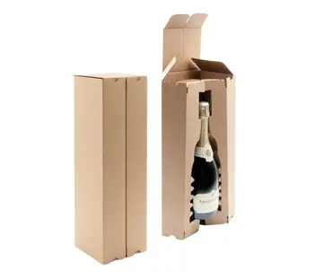 Honingraat verzenddoos voor 1 fles - 126x126x416mm - Bundel van 20 dozen