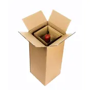 Wijn verzenddoos voor 1 fles - Inclusief inlay - 88 x 88 x 347 mm - Bundel met 20 dozen