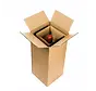 Wijn verzenddoos voor 1 fles - Inclusief inlay - 88 x 88 x 347 mm - Bundel met 20 dozen