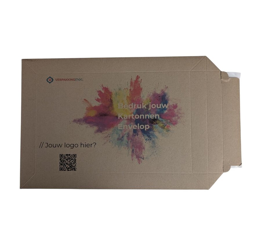 Kartonnen envelop bedrukken 250 x 353 mm - Bruin - Doos 100 stuks - B4 formaat