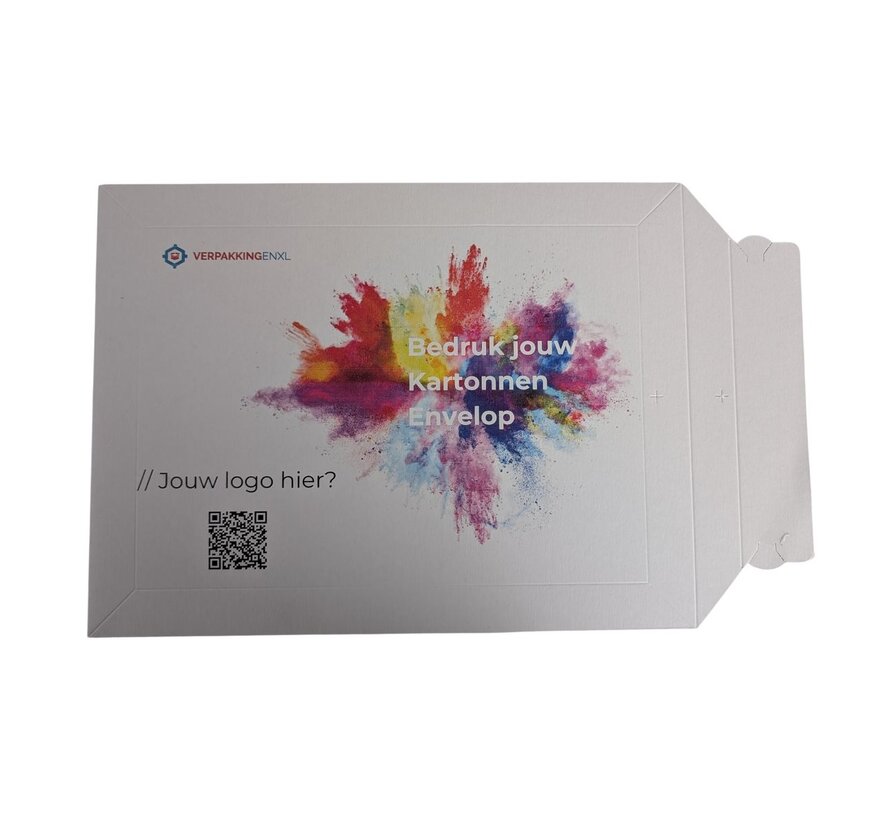 Kartonnen envelop bedrukken 250 x 353 mm - Wit - Doos 100 stuks - B4 formaat